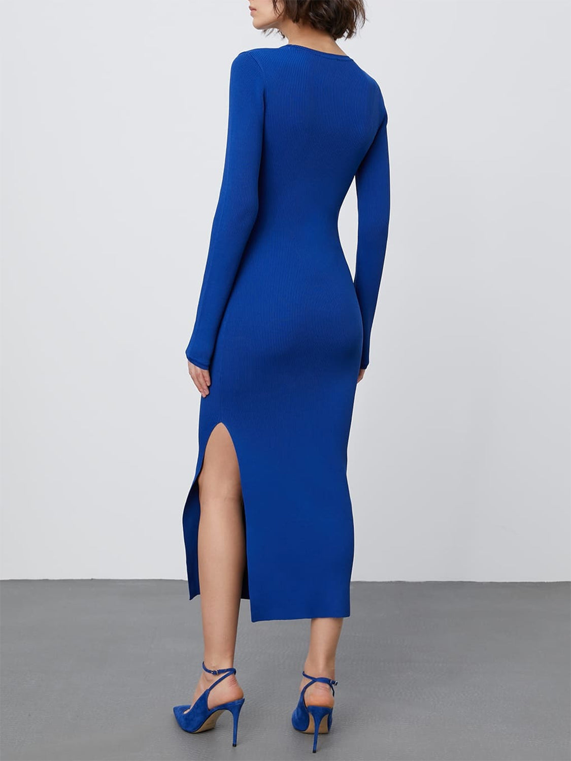 Round Neck Slit Sweater Dress for a perfect OOTD – dress to impress outfits from Amexza