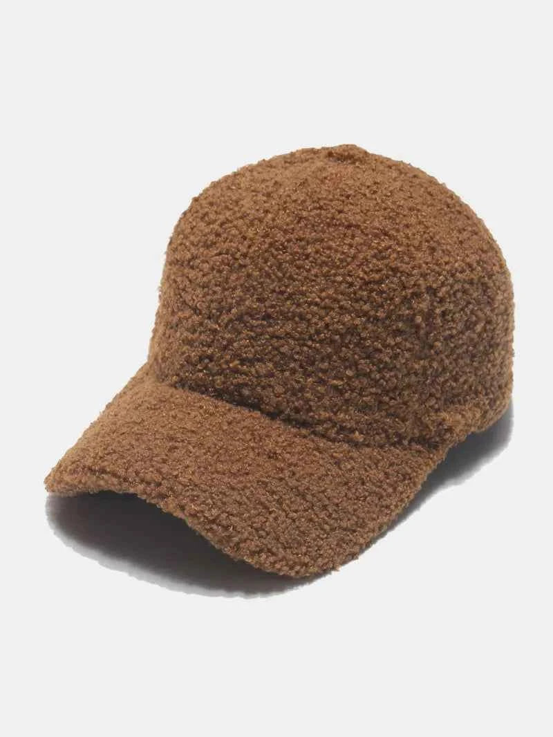 Sherpa Solid Color Baseball Cap Brown One Size for a perfect OOTD – dress to impress outfits from Amexza