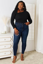 Basic Bae Asymmetrical Neck Long Sleeve Top for a perfect OOTD – dress to impress outfits from Amexza