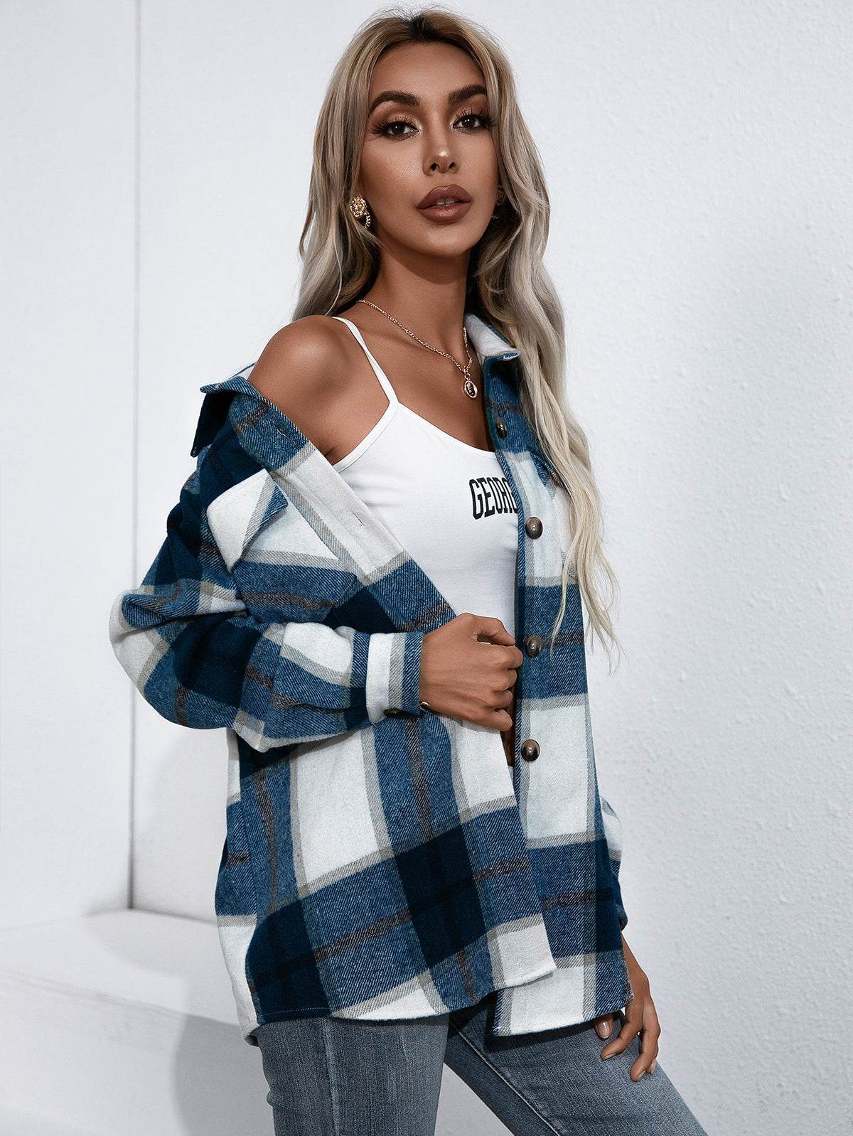 Ivy Lane Plaid Button Up Flannel Shirt for a perfect OOTD – dress to impress outfits from Amexza