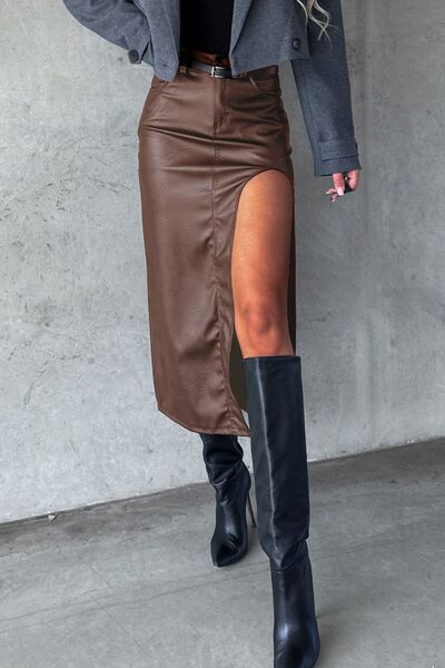 Slit Midi Skirt with Pockets for a perfect OOTD – dress to impress outfits from Amexza