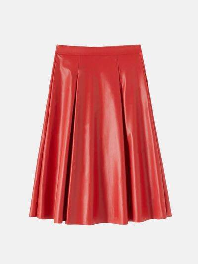 High Waist Skirt with Zipper - Amexza