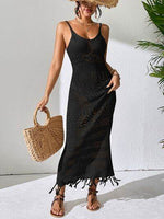Openwork Scoop Neck Cover-Up Dress Black for a perfect OOTD – dress to impress outfits from Amexza