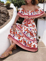 Off-Shoulder Floral Maxi Dress