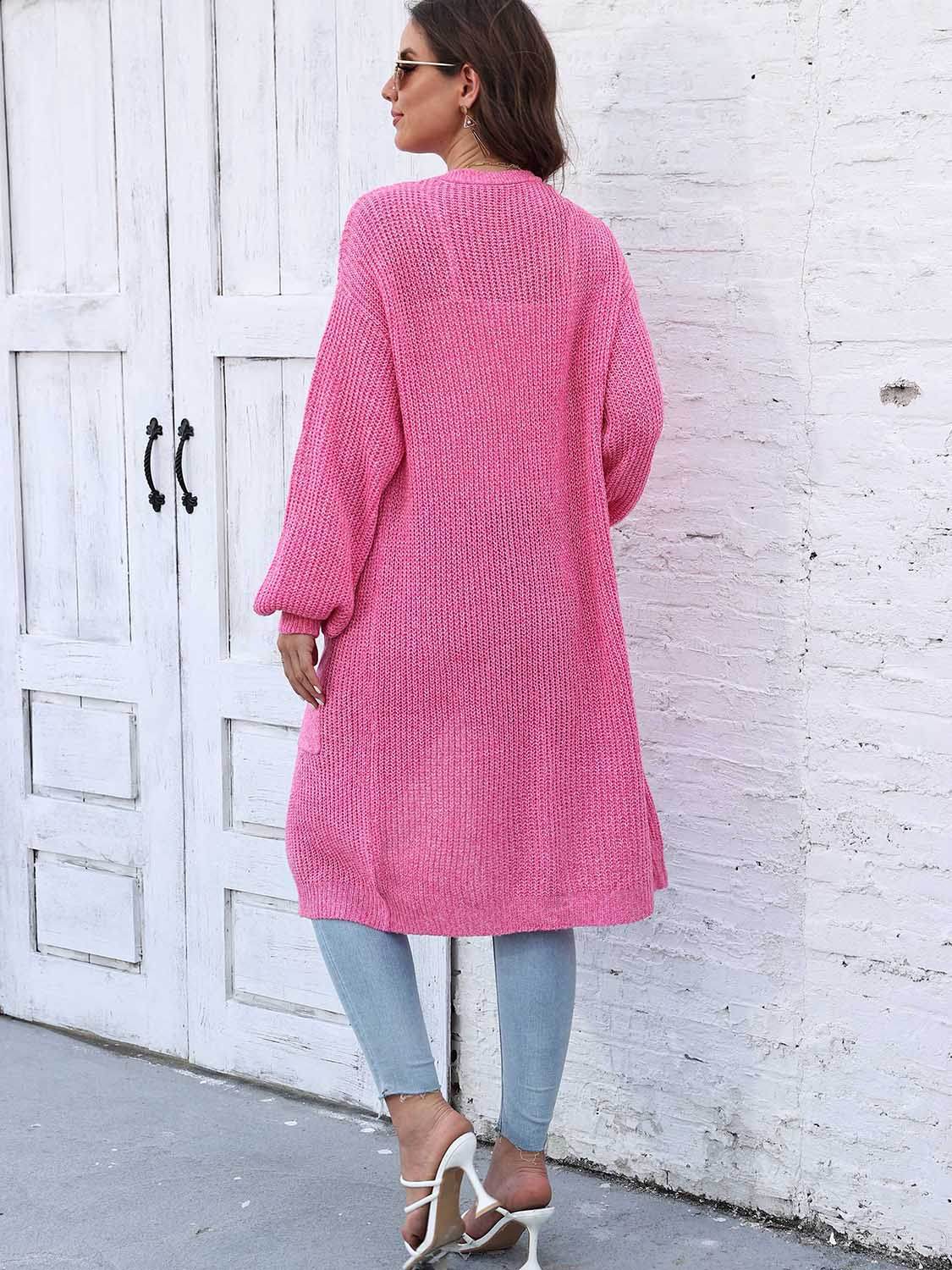 Open Front Longline Cardigan with Pockets for a perfect OOTD – dress to impress outfits from Amexza