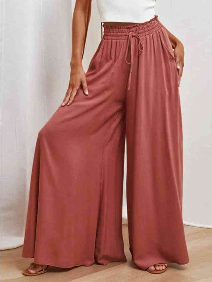 Drawstring Waist Wide Leg Pants for a perfect OOTD – dress to impress outfits from Amexza