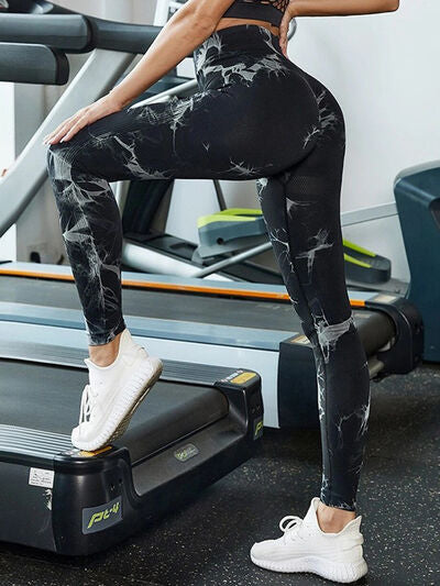 Tie-Dye High Waist Active Leggings Black for a perfect OOTD – dress to impress outfits from Amexza