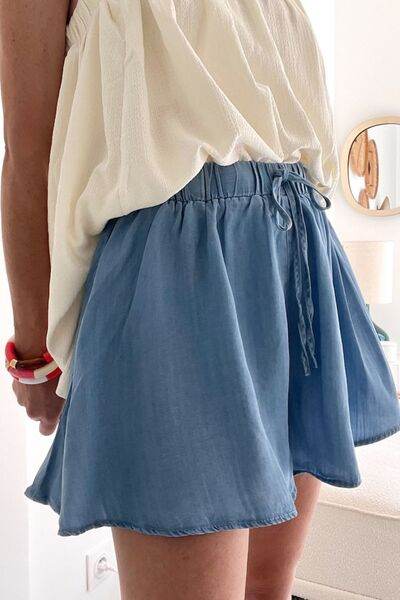 Elastic Waist Wide Leg Denim Shorts for a perfect OOTD – dress to impress outfits from Amexza