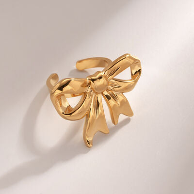 18K Gold-Plated Stainless Steel Bow Ring for a perfect OOTD – dress to impress outfits from Amexza