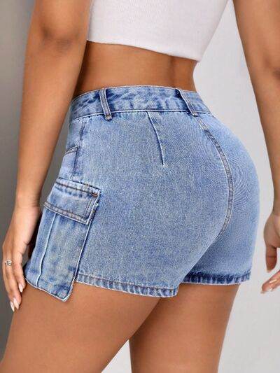 Mid-Rise Waist Denim Shorts with Pockets for a perfect OOTD – dress to impress outfits from Amexza