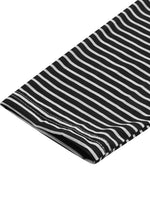 Full Size Striped Quarter Button Long Sleeve T-Shirt - Amexza