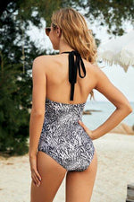 Printed Halter Neck One-Piece Swimwear for a perfect OOTD – dress to impress outfits from Amexza