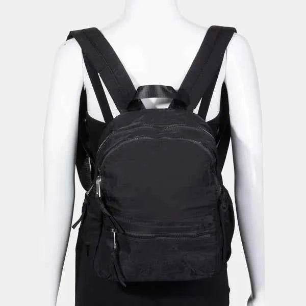 Fame Nylon Multi Pocket Backpack Bag Black One Size for a perfect OOTD – dress to impress outfits from Amexza