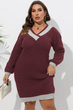 Plus Size Long Sleeve Sweater Dress for a perfect OOTD – dress to impress outfits from Amexza