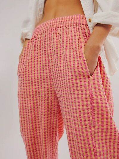 Plaid Elastic Waist Pants for a perfect OOTD – dress to impress outfits from Amexza