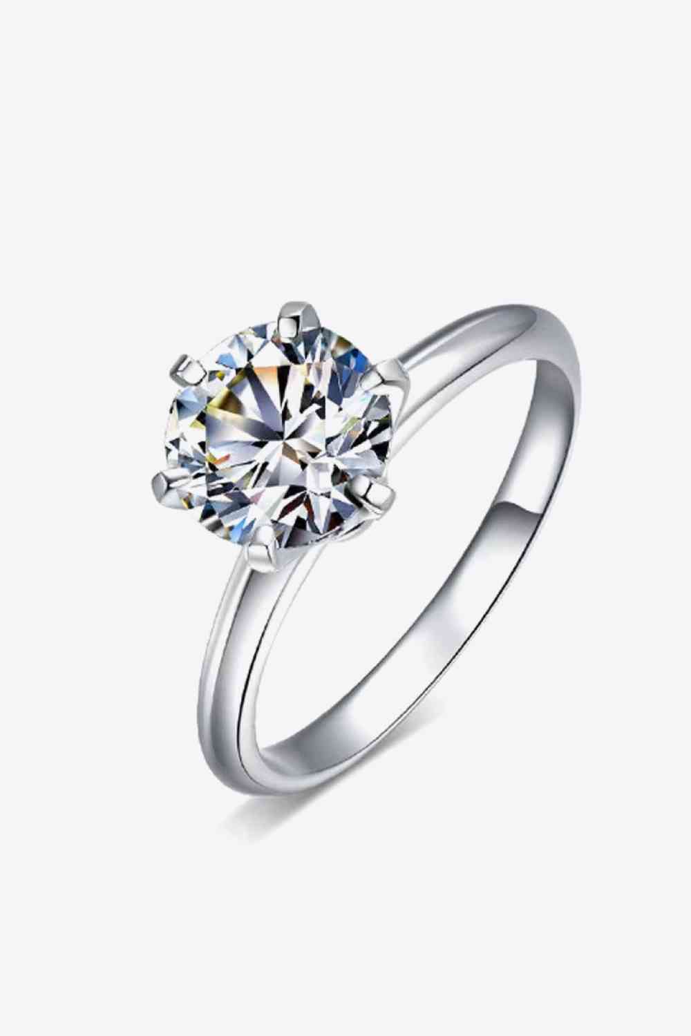 Adored 925 Sterling Silver 3 Carat Moissanite 6-Prong Ring for a perfect OOTD – dress to impress outfits from Amexza