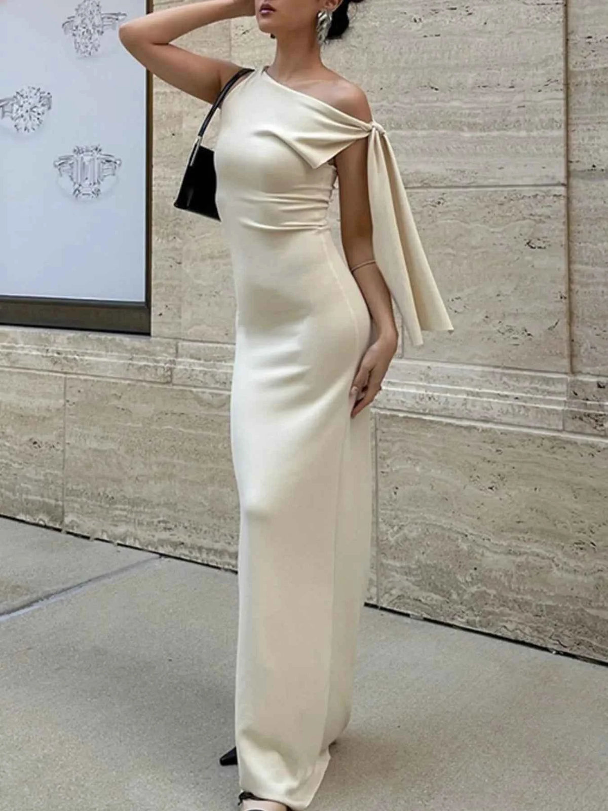 Asymmetrical Tied Sleeveless Maxi Dress