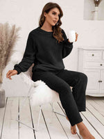 Ivy Lane Teddy Long Sleeve Top and Pants Lounge Set for a perfect OOTD – dress to impress outfits from Amexza