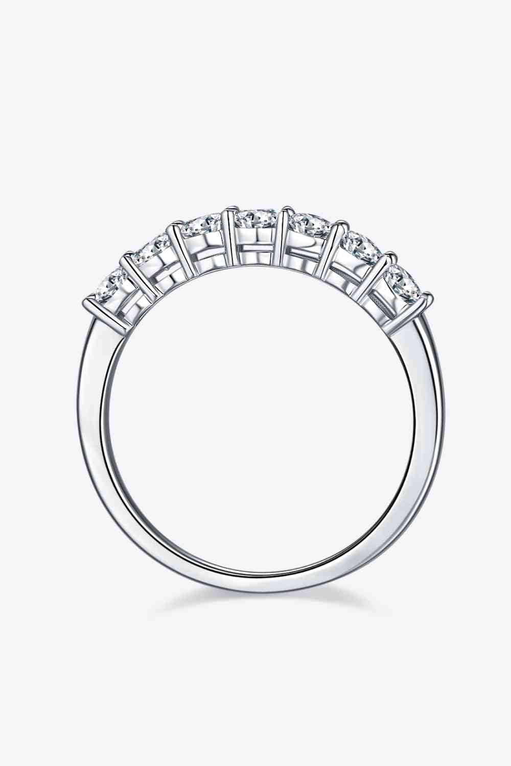 Moissanite Platinum-Plated Half-Eternity Ring for a perfect OOTD – dress to impress outfits from Amexza