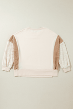 Slit Color Block Long Sleeve Sweatshirt for a perfect OOTD – dress to impress outfits from Amexza