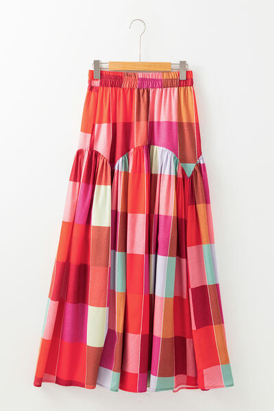 Color Block Elastic Waist Maxi Skirt for a perfect OOTD – dress to impress outfits from Amexza