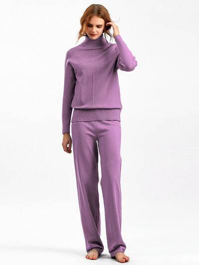 Basic Bae Turtleneck Raglan Sleeve Top and Pants Sweater Set for a perfect OOTD – dress to impress outfits from Amexza