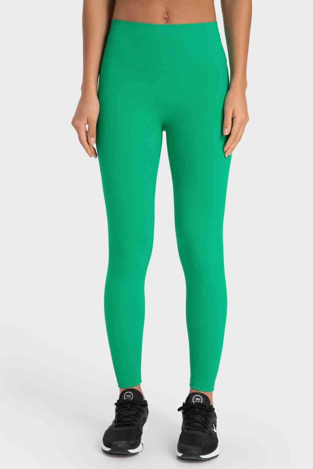 Millennia Basic Full Length Active Leggings Mid Green for a perfect OOTD – dress to impress outfits from Amexza