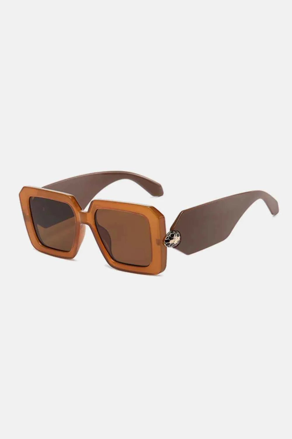 Polycarbonate Frame Square Sunglasses Taupe One Size for a perfect OOTD – dress to impress outfits from Amexza