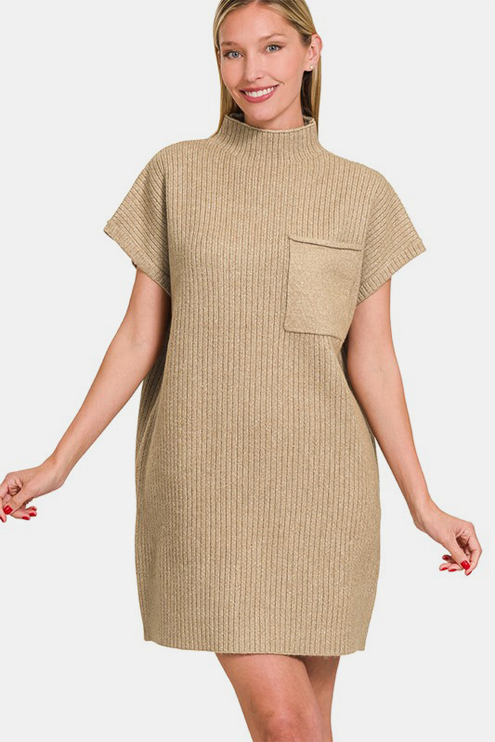 Zenana Short Sleeve Sweater Mini Dress for a perfect OOTD – dress to impress outfits from Amexza