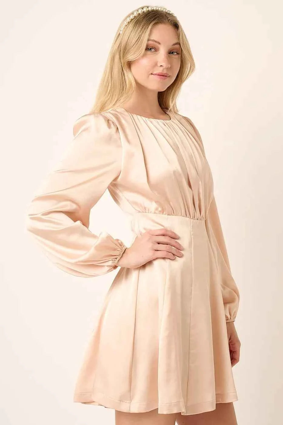 Mittoshop Satin Side Cutout Detail Mini Dress