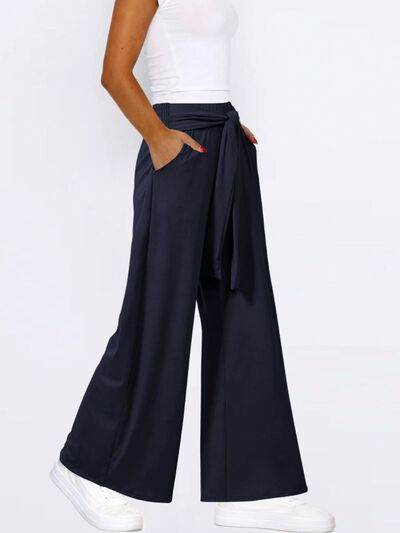 Tied Wide Leg Pants with Pockets for a perfect OOTD – dress to impress outfits from Amexza