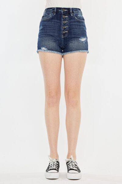 Kancan Raw Hem Button Fly Denim Shorts for a perfect OOTD – dress to impress outfits from Amexza