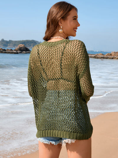 Heart Openwork Long Sleeve Cover-Up for a perfect OOTD – dress to impress outfits from Amexza