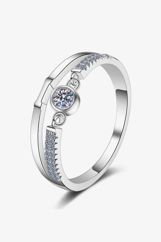 Moissanite Cutout Rhodium-Plated Ring Silver for a perfect OOTD – dress to impress outfits from Amexza