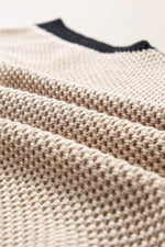 Contrast Trim Round Neck Cap Sleeve Knit Top for a perfect OOTD – dress to impress outfits from Amexza