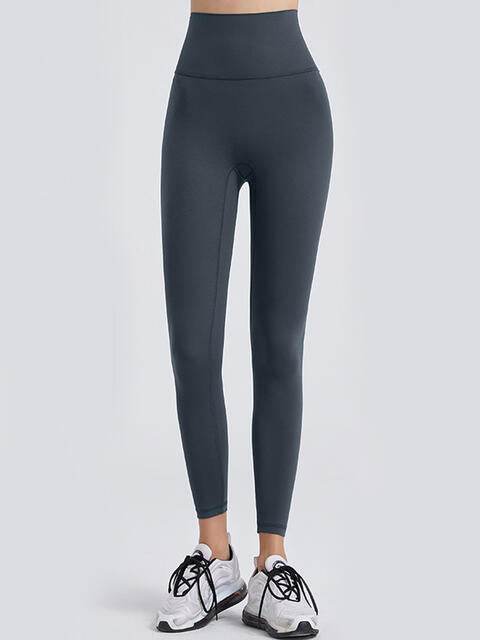 Wide Waistband Sports Leggings - Amexza