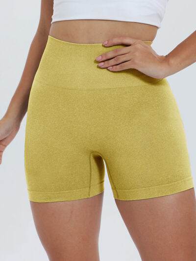 High Waist Active Shorts Chartreuse for a perfect OOTD – dress to impress outfits from Amexza