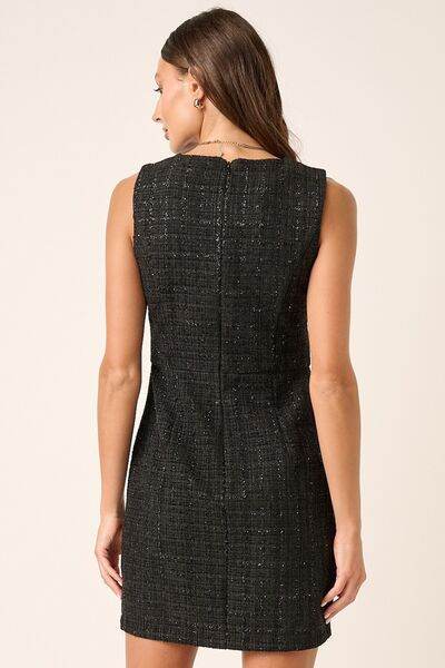 Mittoshop Tweed Sleeveless Mini Dress for a perfect OOTD – dress to impress outfits from Amexza