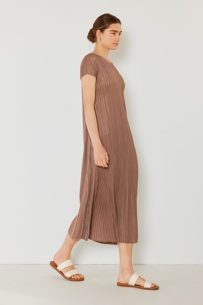 Marina West Swim Pleated Cap Sleeve A-Line Dress for a perfect OOTD – dress to impress outfits from Amexza