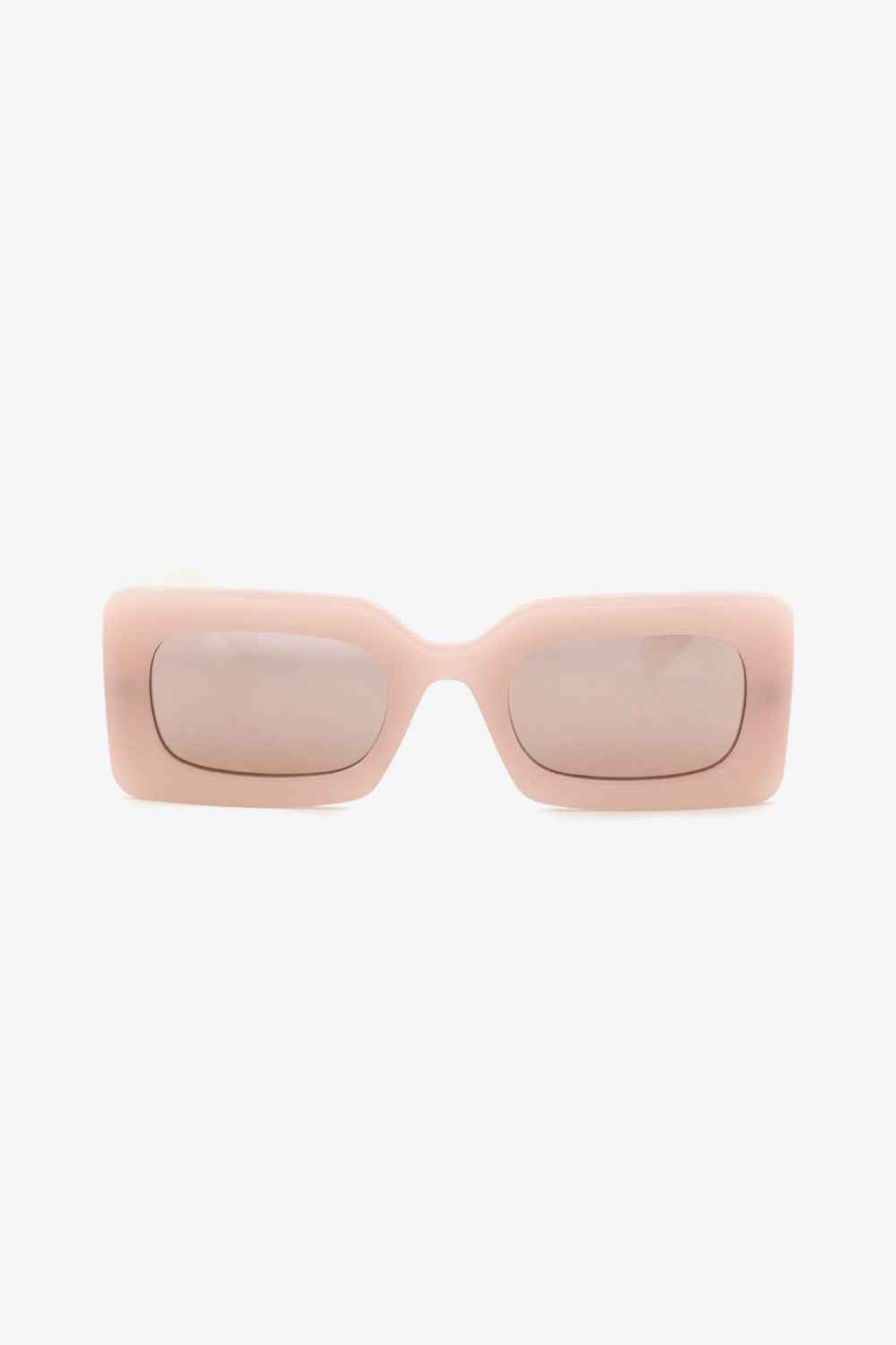 Polycarbonate Frame Rectangle Sunglasses Watermelon pink One Size for a perfect OOTD – dress to impress outfits from Amexza