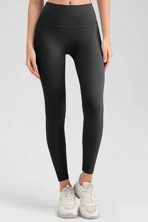 Wide Waistband Sport Leggings - Amexza