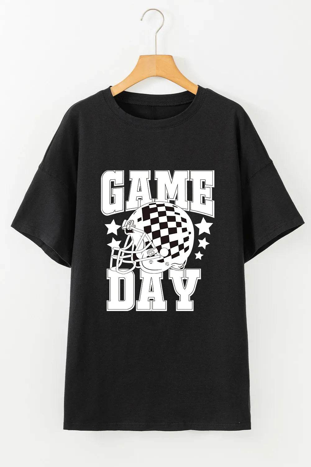 GAME DAY Round Neck Short Sleeve T-Shirt - Amexza
