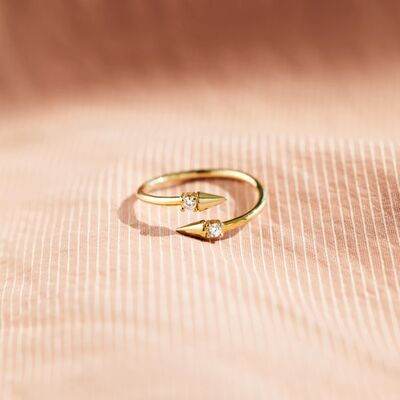 925 Sterling Silver Inlaid Zircon Bypass Ring for a perfect OOTD – dress to impress outfits from Amexza