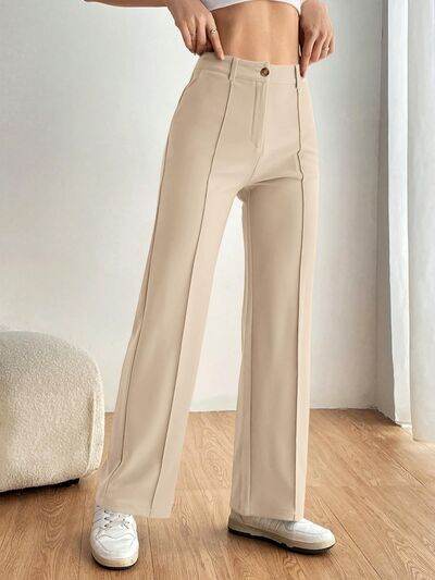 High Waist Wide Leg Pants Tan for a perfect OOTD – dress to impress outfits from Amexza