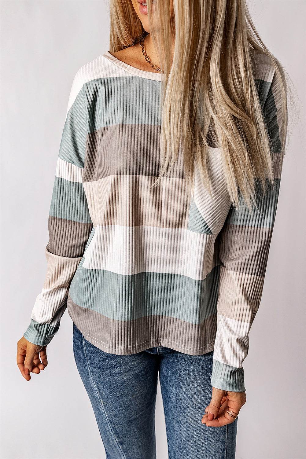 Wide Stripe Top with Pocket Khaki for a perfect OOTD – dress to impress outfits from Amexza