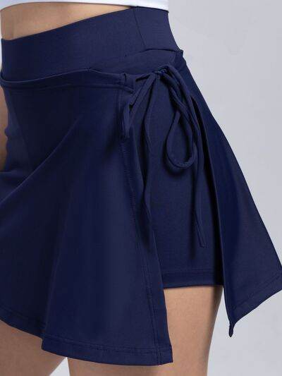 High Waist Active Skort with Pockets Dark Blue for a perfect OOTD – dress to impress outfits from Amexza