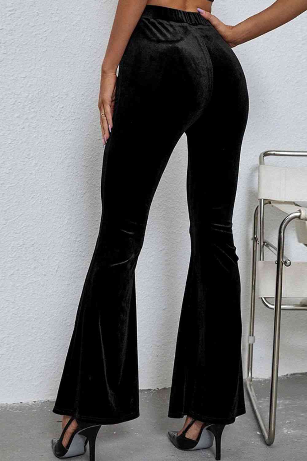 High Waist Flare Leg Pants - Amexza