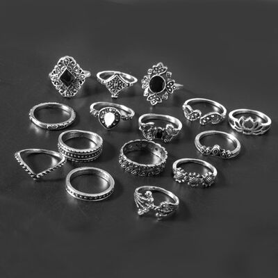 15 Piece Alloy Vintage Ring Set for a perfect OOTD – dress to impress outfits from Amexza