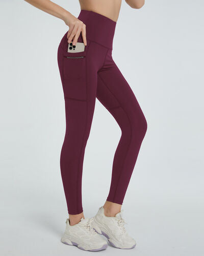 High Waist Active Leggings Burgundy for a perfect OOTD – dress to impress outfits from Amexza