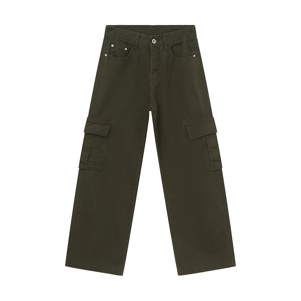 Wide Leg Cargo Jeans Army Green XL for a perfect OOTD – dress to impress outfits from Amexza